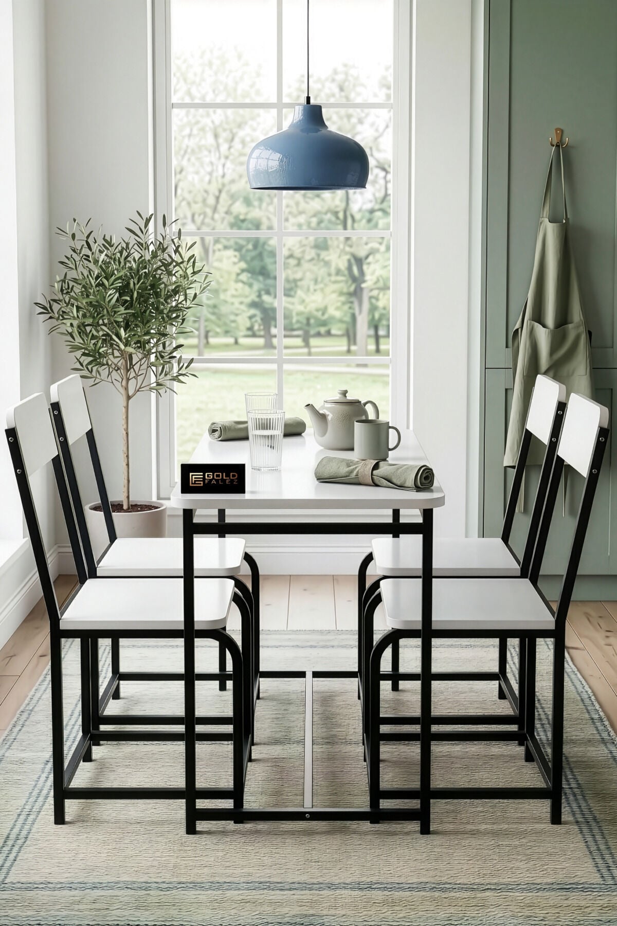 MD Minor Kitchen Table Set Melamine-faced chipboard White 120x52