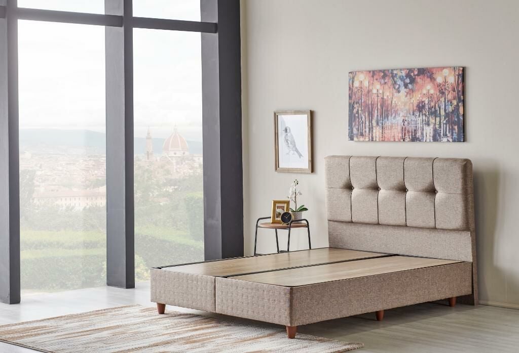 MD Vega 140x200 Double Divan Base, Headboard Set CB1414