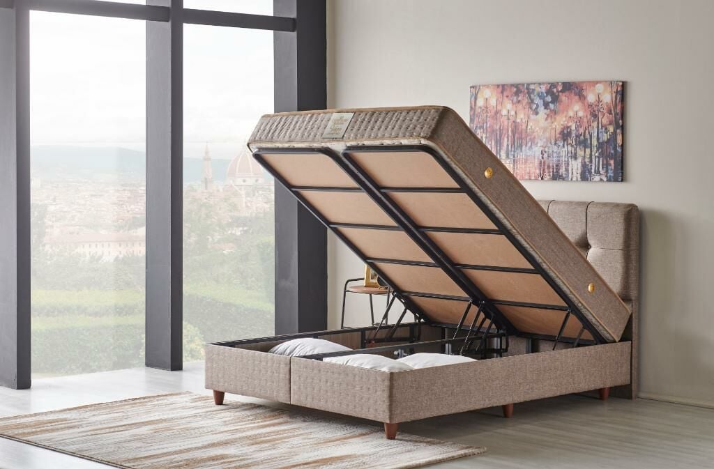 MD Vega 140x200 Double Divan Base, Headboard Set CB1414