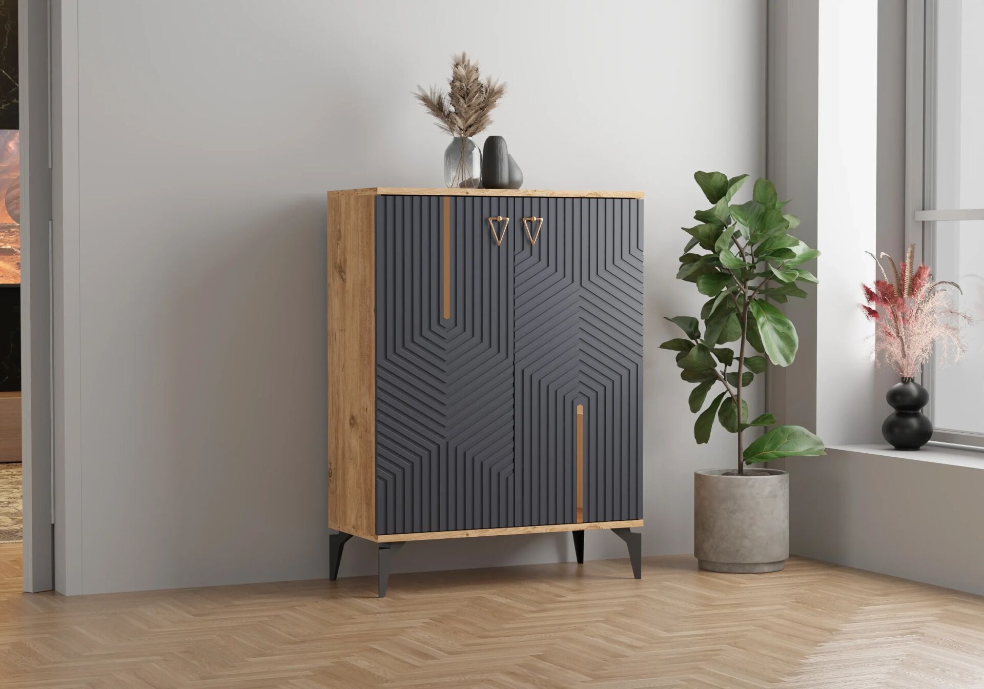 Damla Atlantik Çam-Antrasit Ayakkabılık TN0480