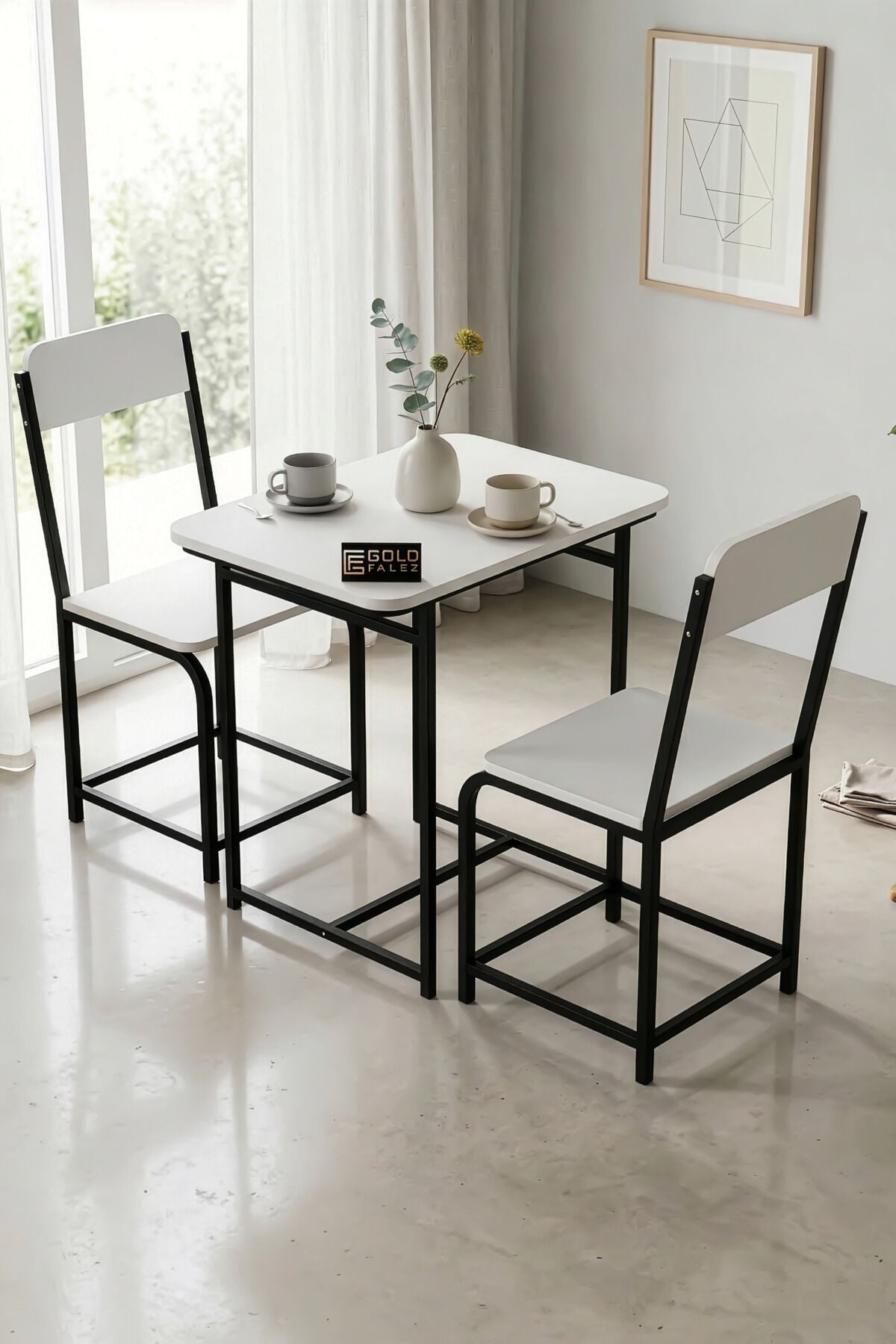 MD Minor Kitchen Table Set Melamine-faced Chipboard White 72x52