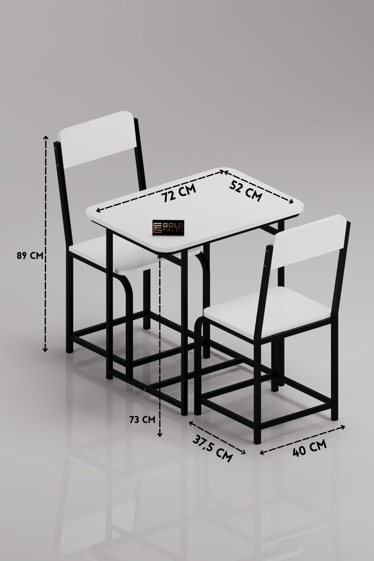 MD Minor Kitchen Table Set Melamine-faced Chipboard White 72x52