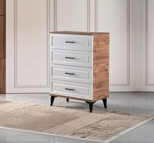 Uzay Şifonyer - Atlantik Çam / Beyaz TN0389