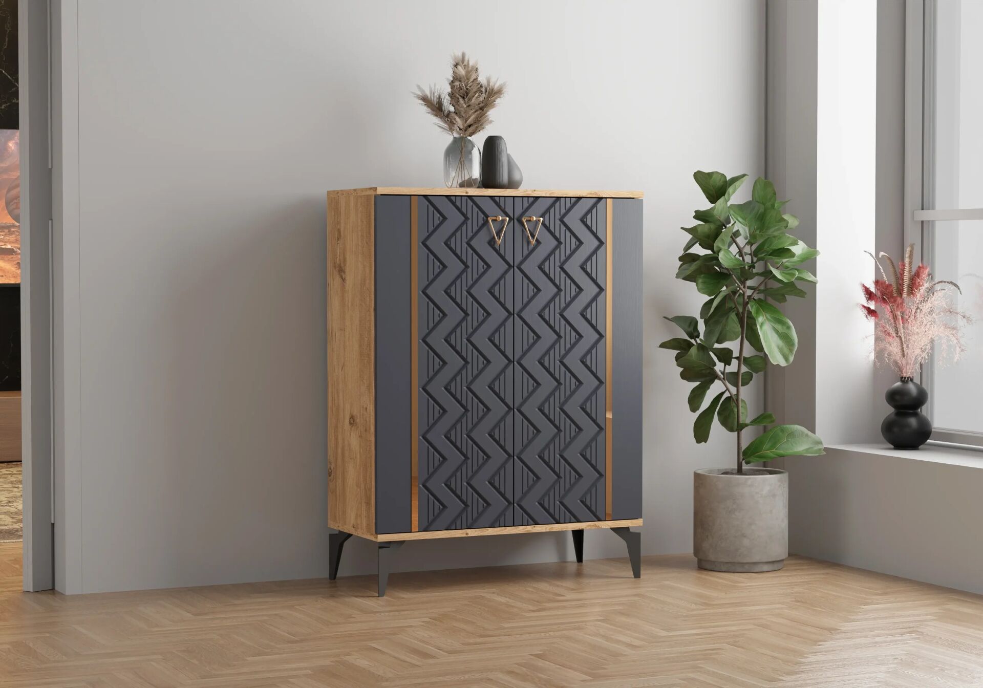 Emir Atlantik Çam-Antrasit Ayakkabılık TN0483