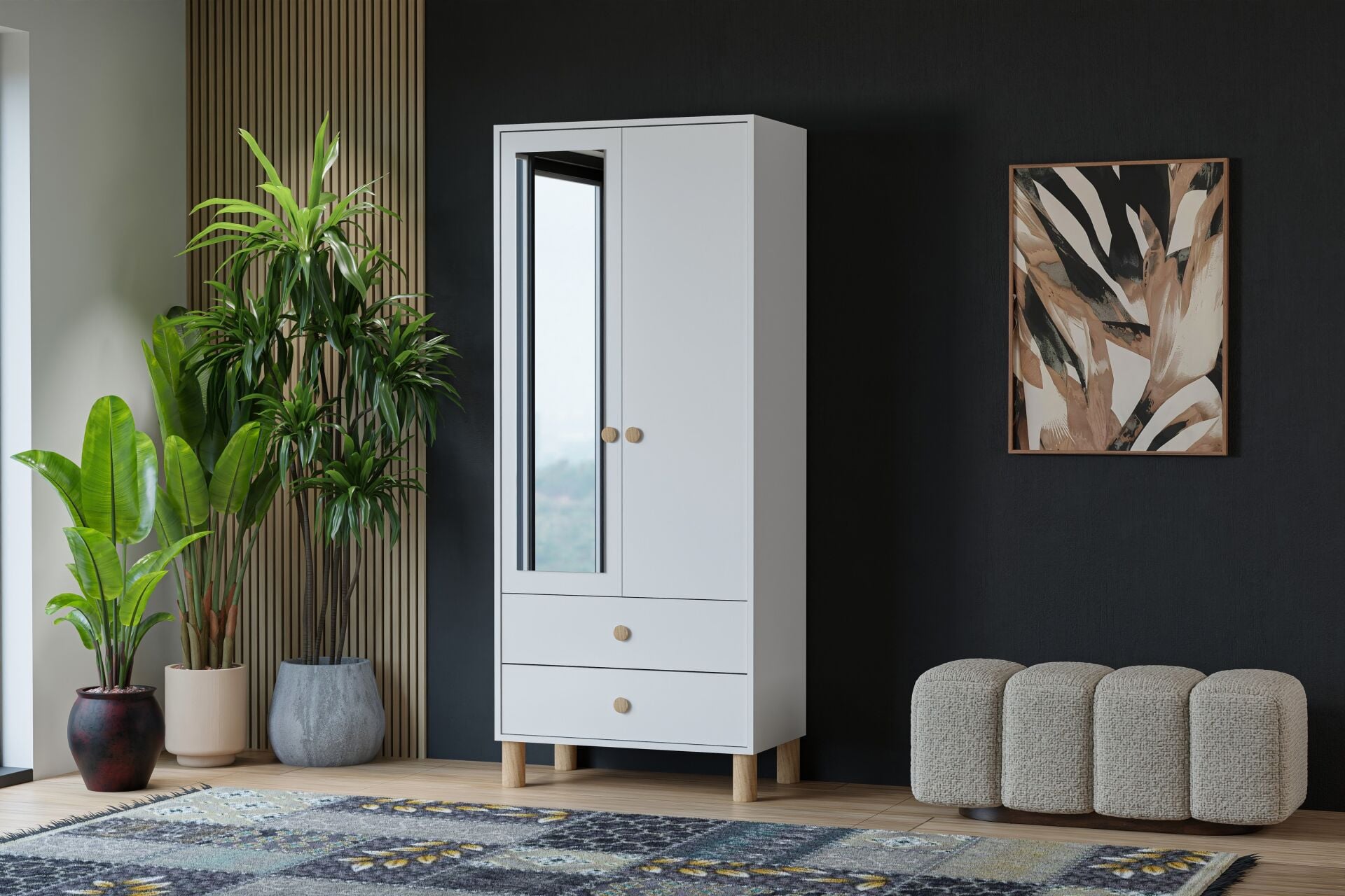 Vera 2 Kapılı Dolap - Beyaz TN0393