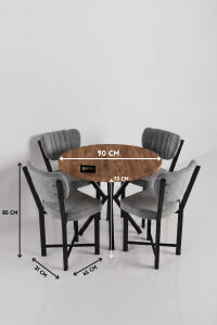MD Elma Masa Seti Gri Antrasit 90 cm