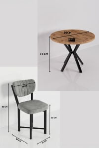 MD Elma Masa Seti Gri Antrasit 90 cm