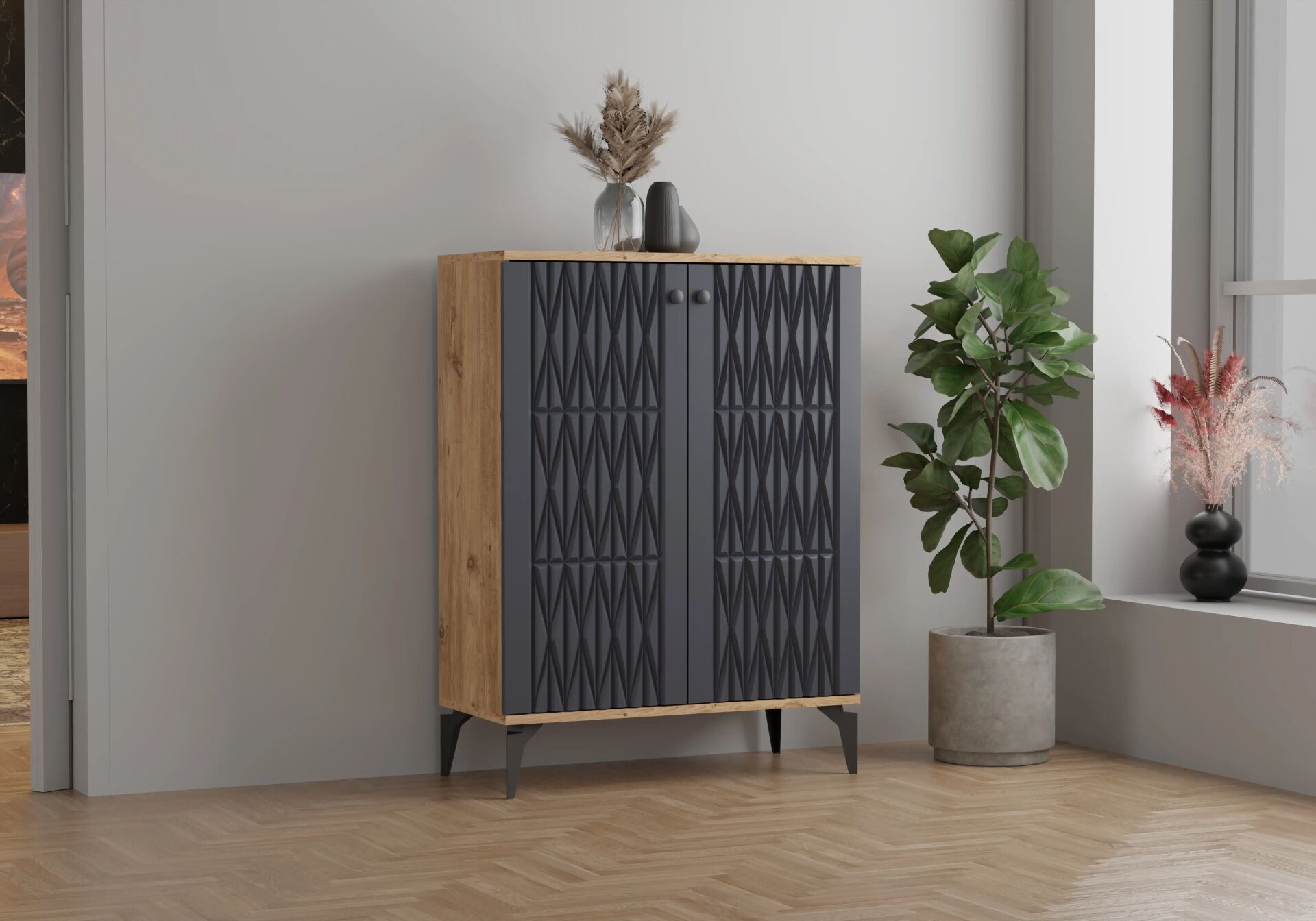 Yıldız Atlantik Çam-Antrasit Ayakkabılık TN0489