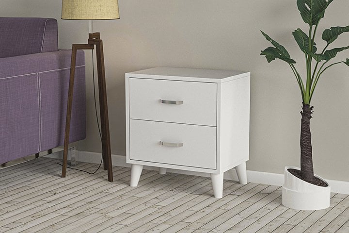 MD White Bedside Table U238