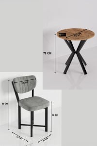 MD Elma Masa Seti Gri 70 cm