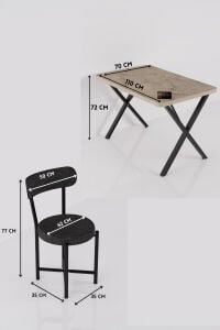 Mutfak Masası 4 Sandalyeli Set 110x70 cm Modern Bahçe Cafe Masa Takımı 4 Kişilik Tedy 9883 Anstrasit