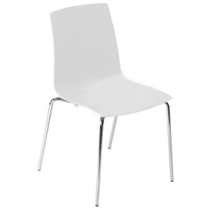 X-treme S Solid Beyaz - Krom Kaplama Mutfak Sandalyesi PPT1402