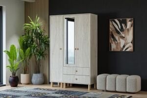 Vera 3 Kapılı Dolap - Traverten TN0408