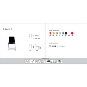 X-treme S Solid Siyah - Krom Kaplama Mutfak Sandalyesi PPT1404