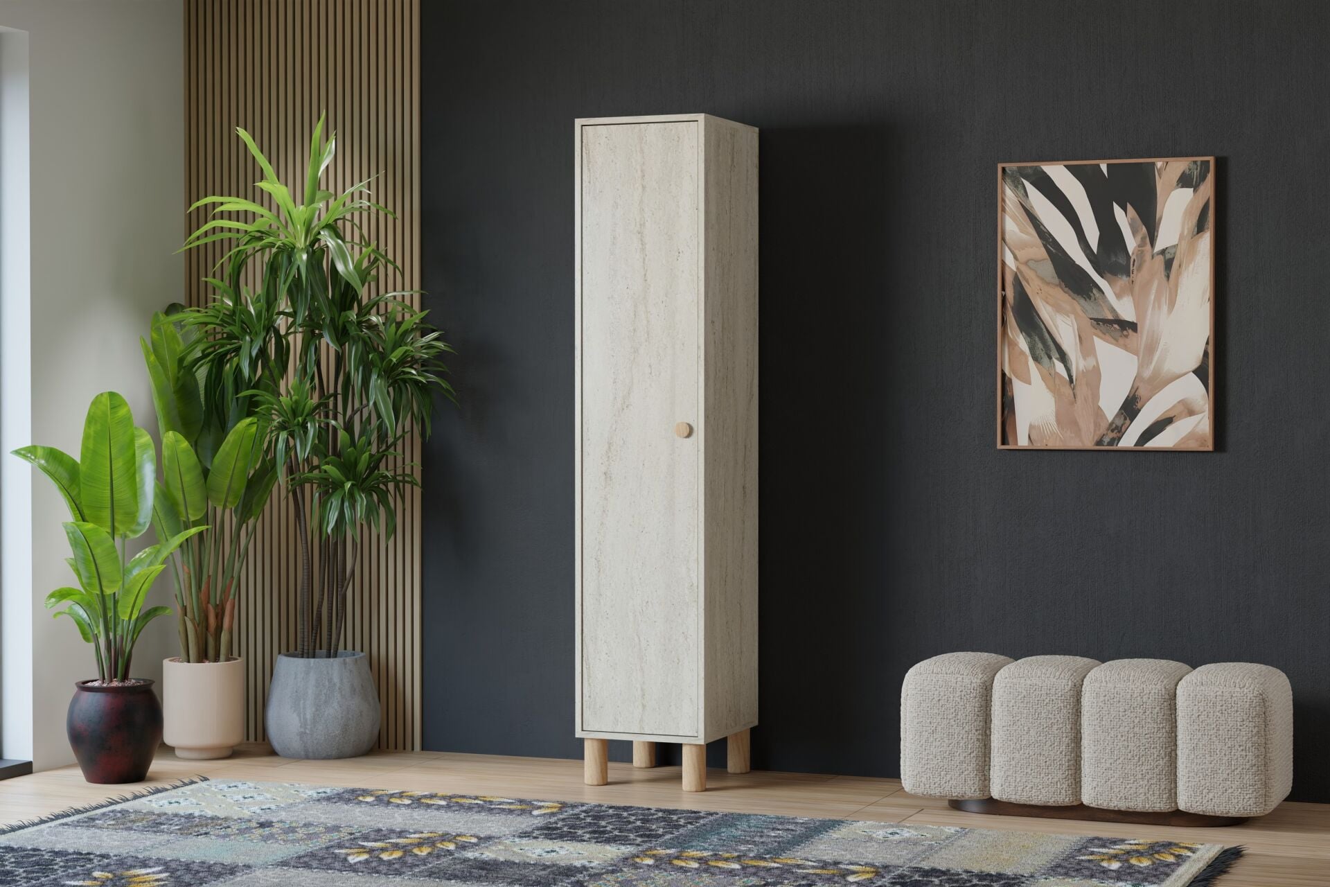 Vera 1 Kapılı Dolap - Traverten TN0410