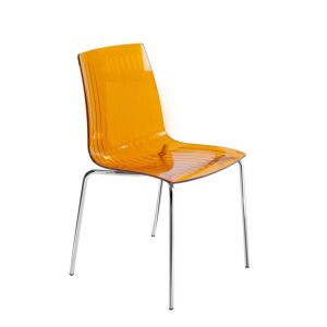 X-treme S Turuncu Transparan - Krom Kaplama Mutfak Sandalyesi PPT1407