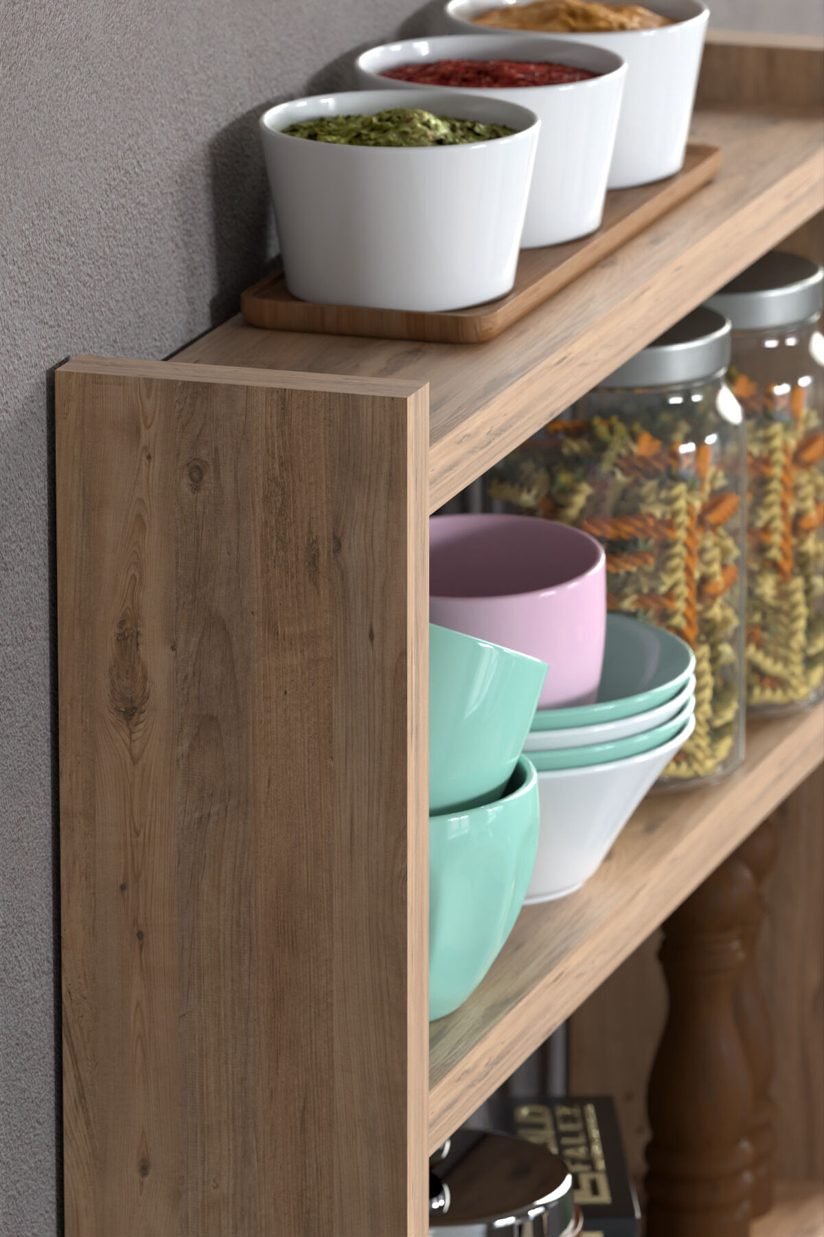 MD 3-Tier Countertop Organiser Walnut