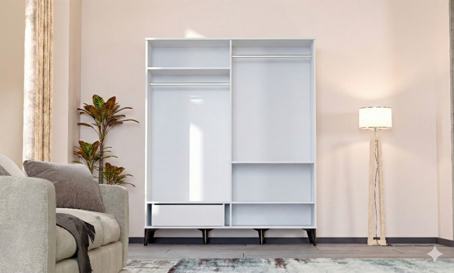 Tire 4-Door Wardrobe - White TN0415