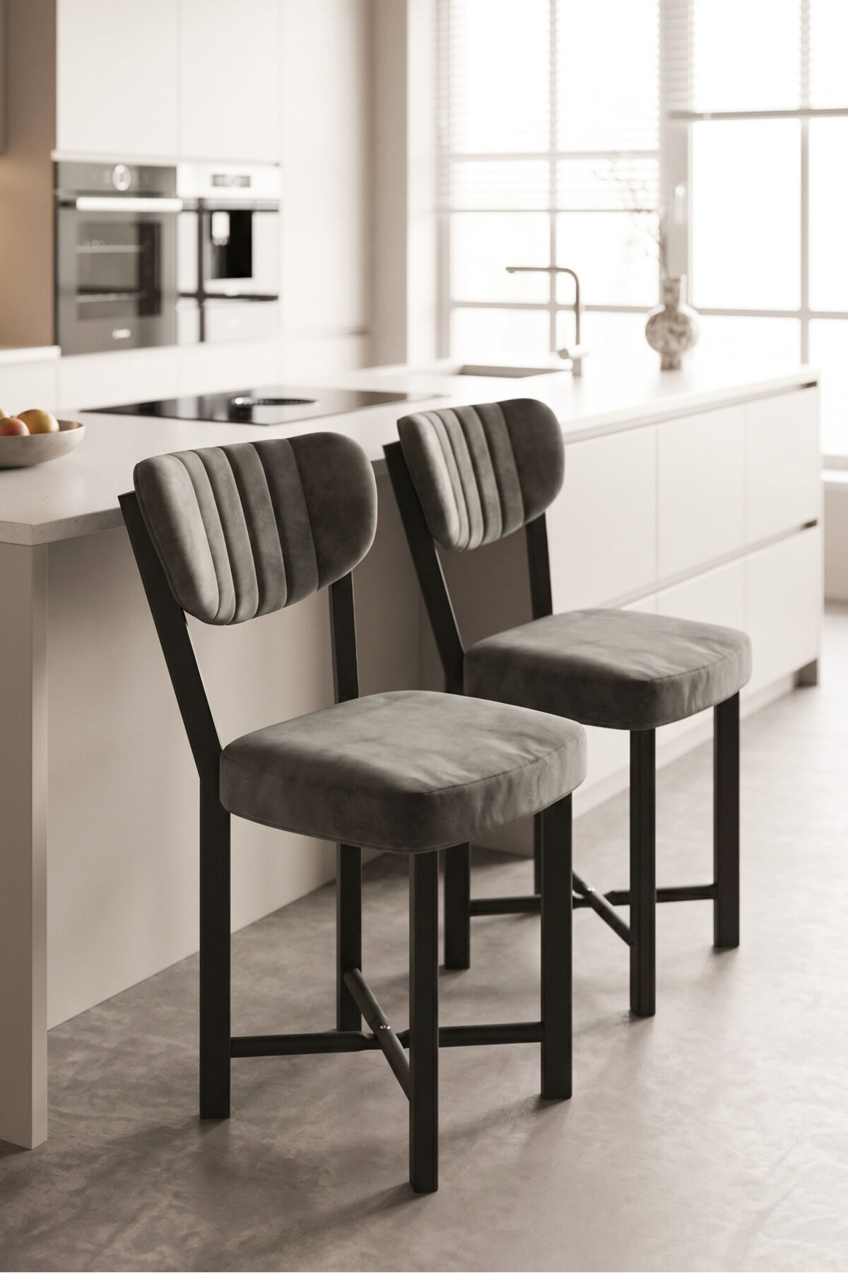 MD Elma Metal Kitchen Chair Multi-Colour 2-Piece
