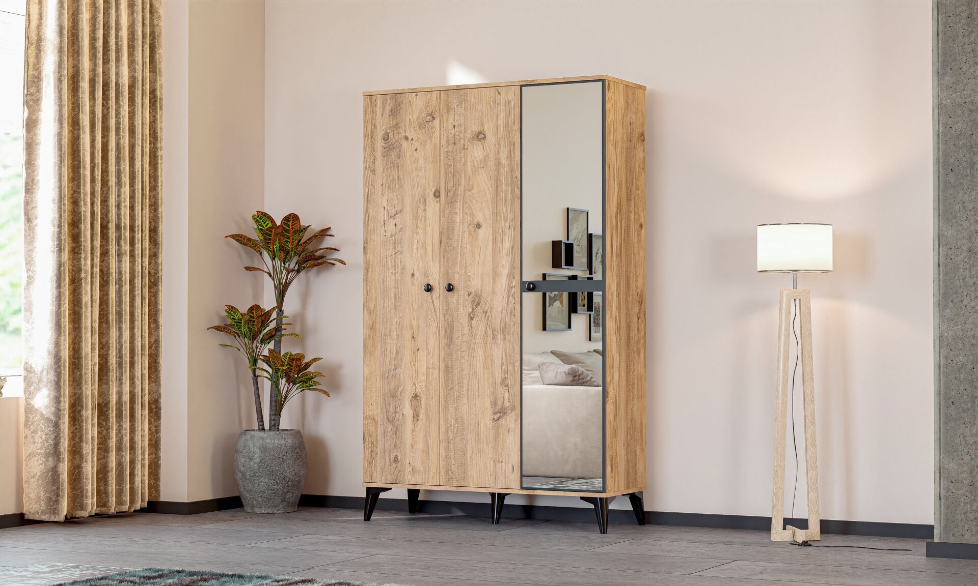 Tire 3 Kapılı Dolap - Atlantik Çam TN0419