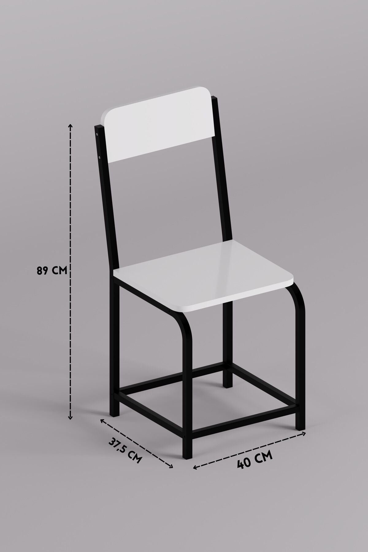 MD Minor Metal Leg Chair Melamine-faced Chipboard White