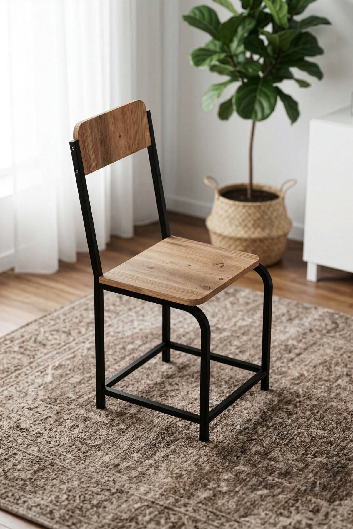MD Minor Metal Leg Chair Melamine-faced Chipboard Brown