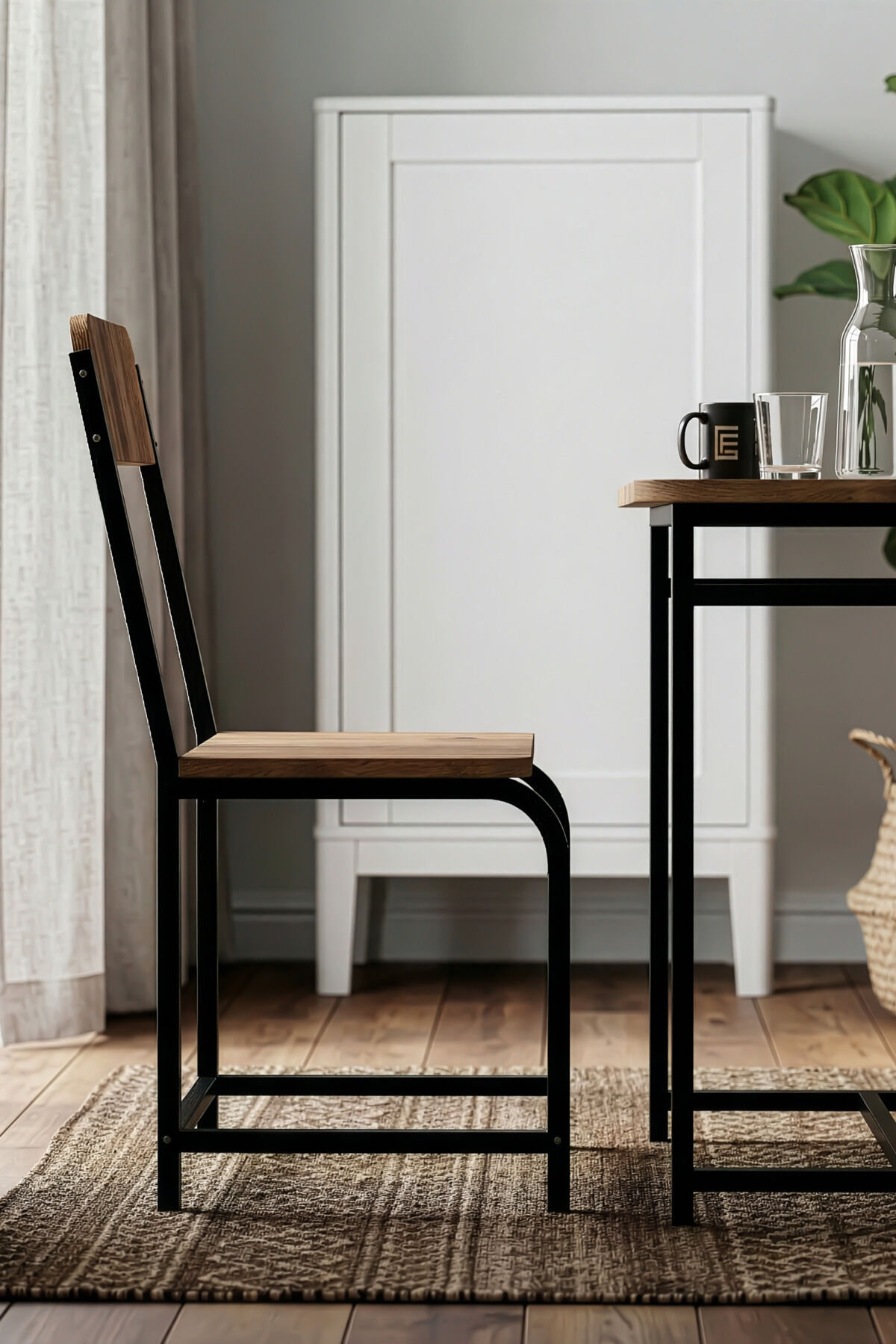 MD Minor Metal Leg Chair Melamine-faced Chipboard Brown
