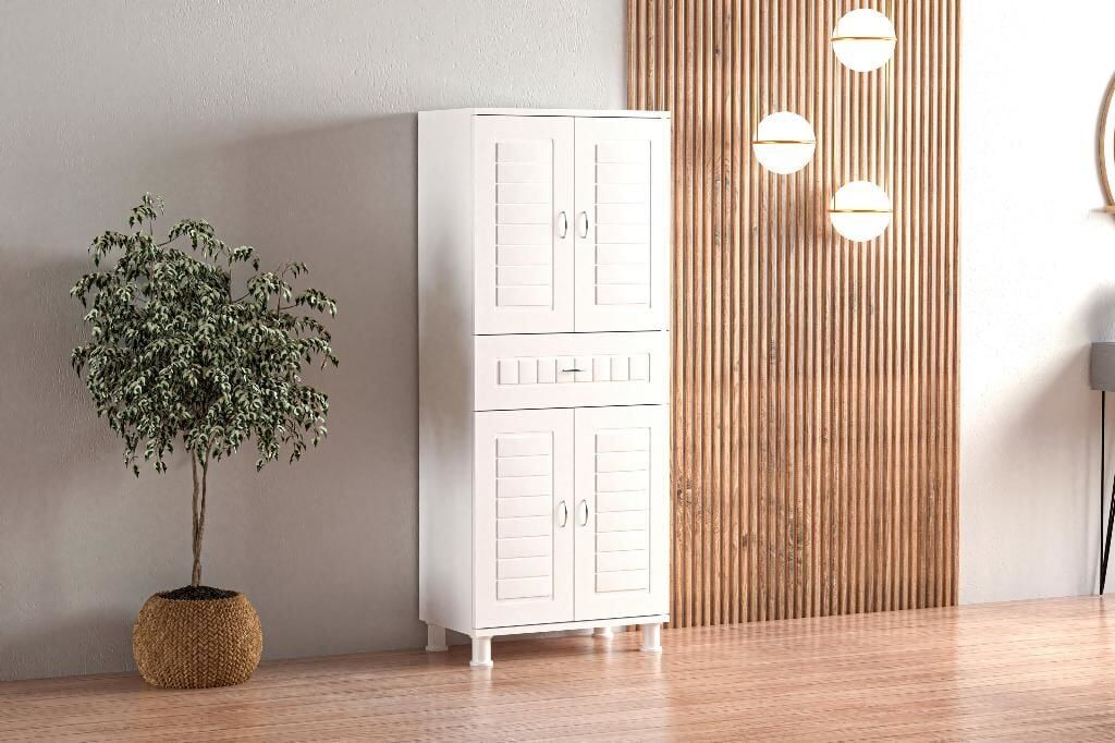 Tek Çekmeceli Beyaz Banyo Dolabı TN0510