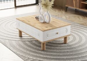 Bohem Beyaz-Atlantik Çam Orta Sehpa TN0513