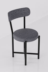 Sandalye 1 Adet Keten Kumaş Metal Ayak Modern Mutfak Sandalyesi Cafe Balkon Ofis Teddy 9816 Gri