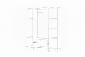 Naz 4 Kapılı Dolap - Atlantik Çam / Beyaz TN0430