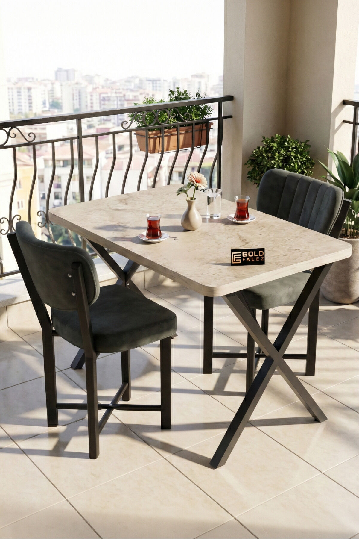 1-Piece Chair Baby Face Fabric Metal Modern Kitchen Chair Cafe Balcony Office Elma 9815 Anthracite