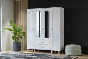 Bohem 4 Kapılı Dolap - Beyaz TN0432