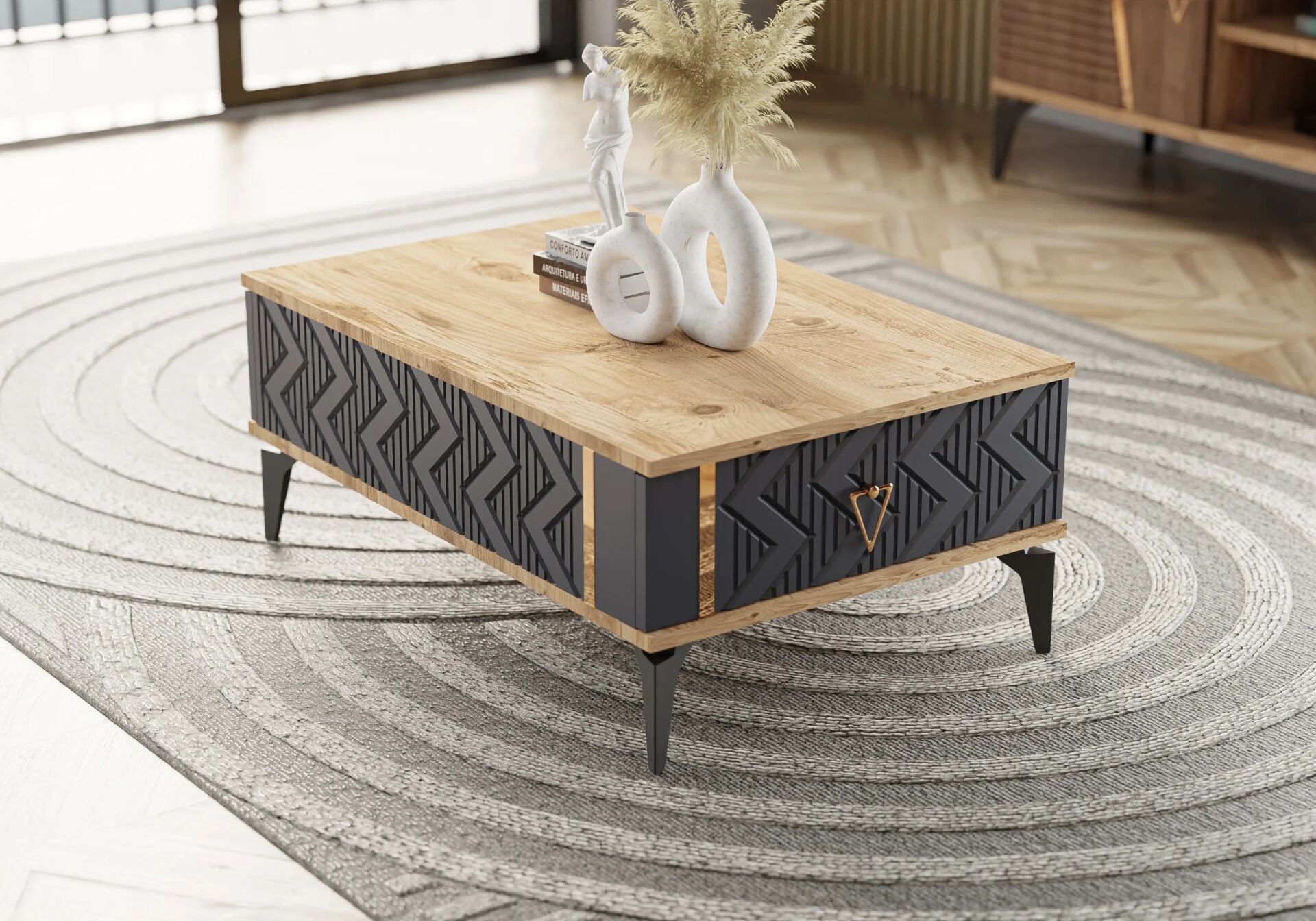 Emir Antrasit-Atlantik Çam Orta Sehpa TN0517