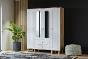 Bohem 4 Kapılı Dolap - Atlantik Çam / Beyaz TN0433