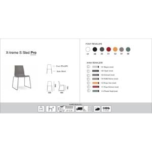 X-treme S Sled PRO Siyah - Siyah Mutfak Sandalyesi PPT1425