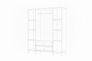 Bohem 4 Kapılı Dolap - Atlantik Çam / Antrasit TN0434