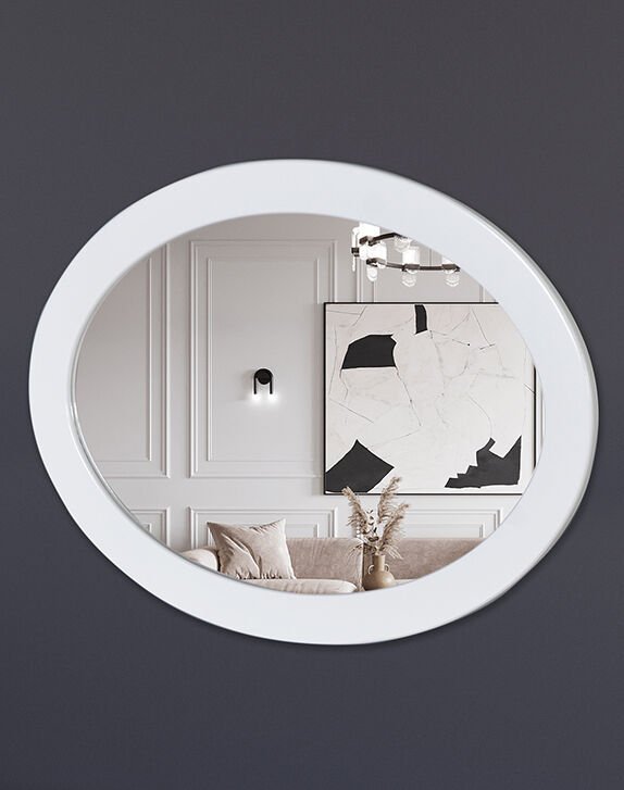 Large White Mirror GKR538