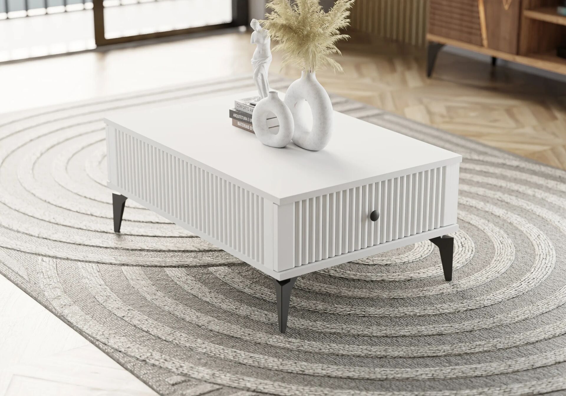 Karya Beyaz-Atlantik Çam Orta Sehpa TN0519