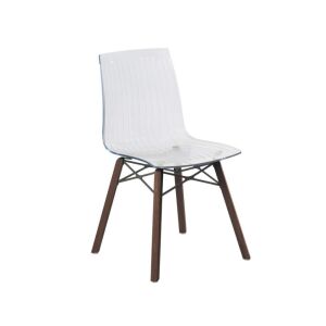 X-treme S Wox (iroko) Şeffaf Transparan - Iroko Ahşap Mutfak Sandalyesi PPT1430