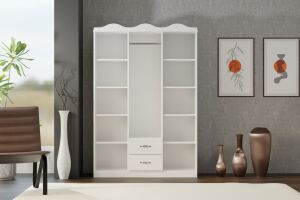 Taçlı 3 Kapılı Dolap - Beyaz TN0438