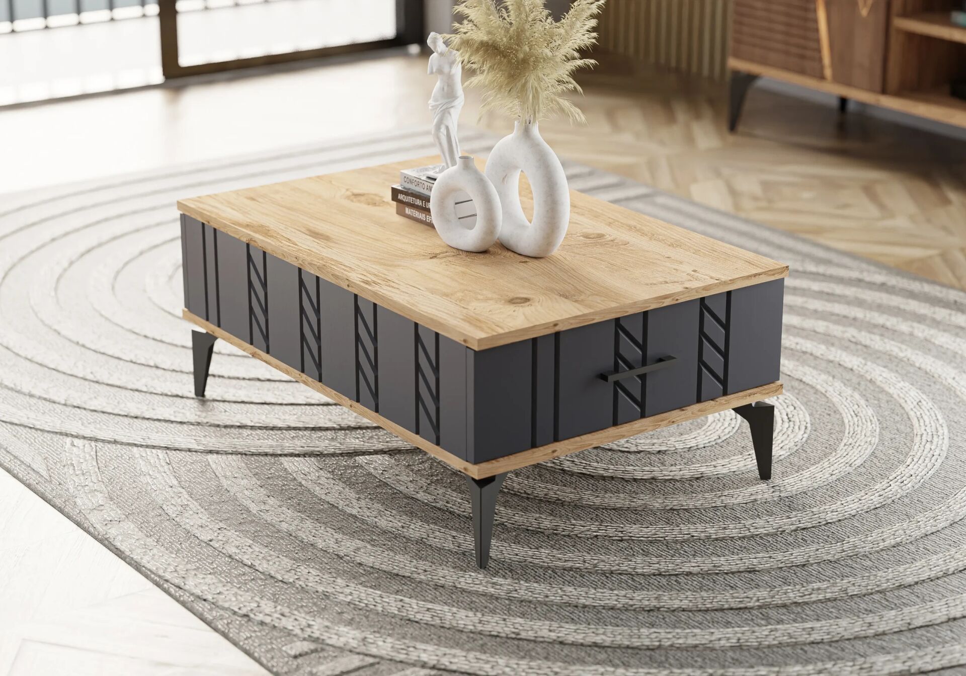 Konak Antrasit-Atlantik Çam Orta Sehpa TN0523