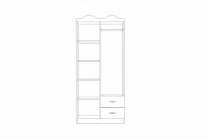 Taçlı 2 Kapılı Dolap - Traverten TN0443