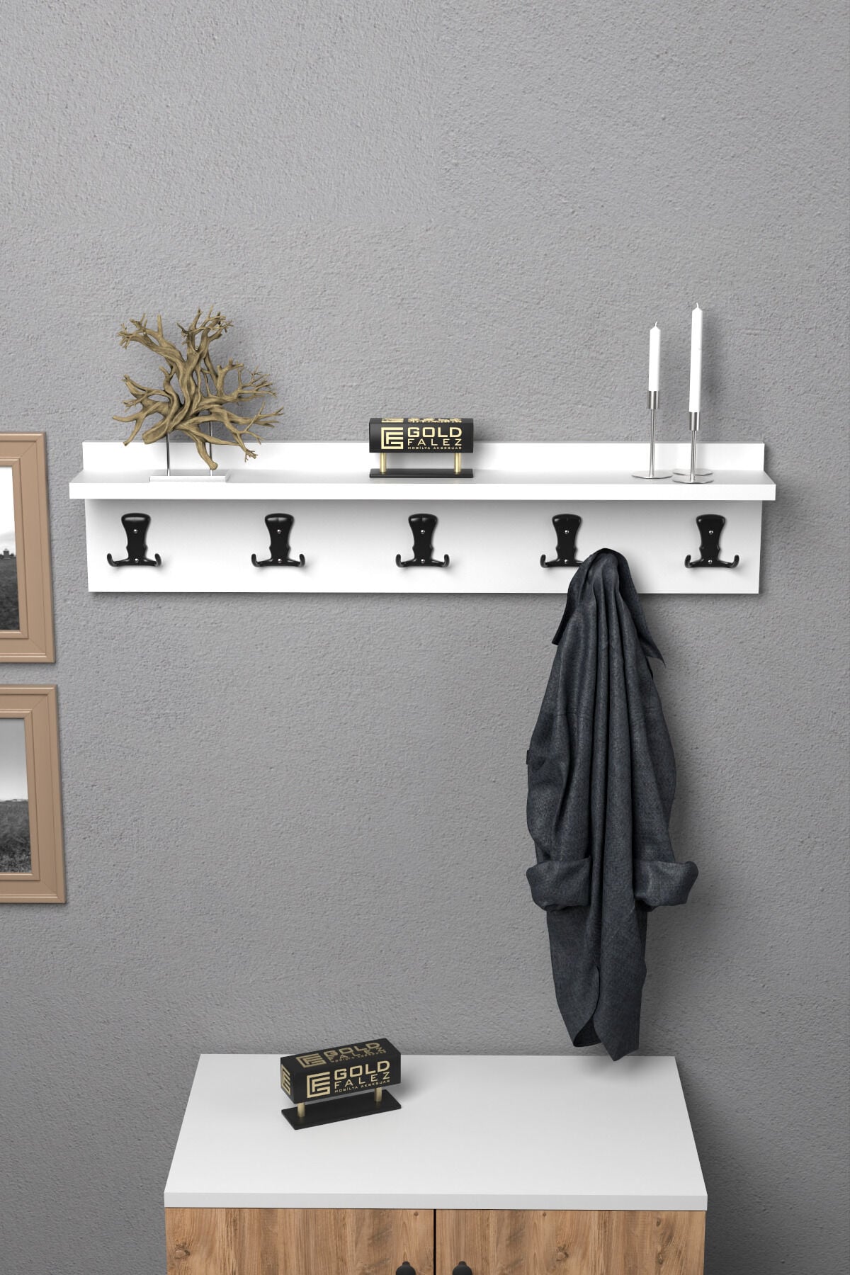 MD Wall Hanger Coat Rack White 80