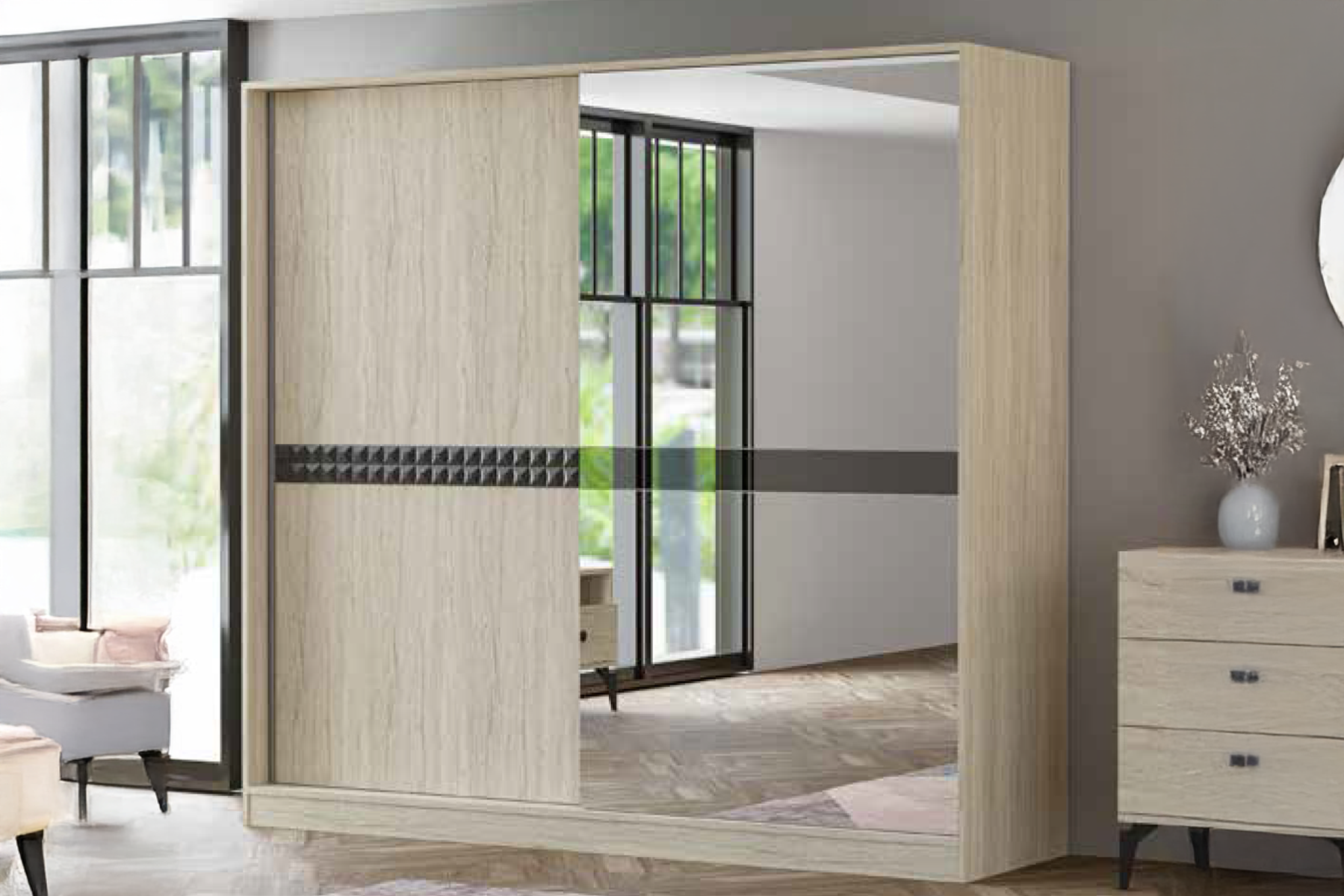 Can Sürgülü Dolap Büyük - Traverten TN0446A