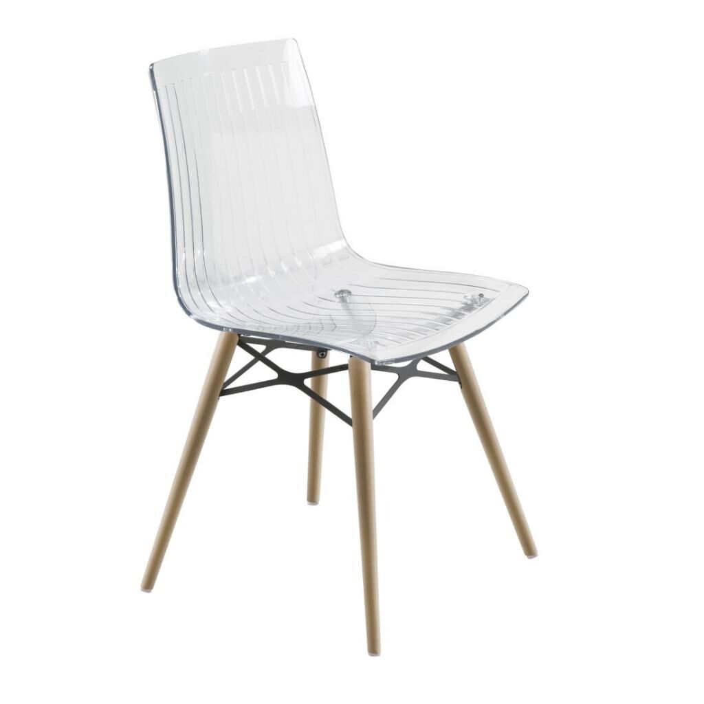 X-treme S Wox (kayın) Şeffaf Transparan - Kayın Ahşap Mutfak Sandalyesi PPT1439