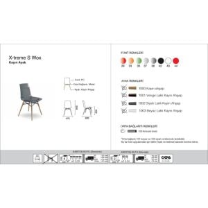 X-treme S Wox (kayın) Solid Beyaz - Iroko Ahşap Mutfak Sandalyesi PPT1440