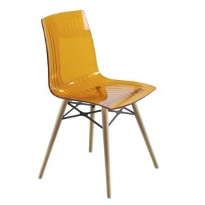 X-treme S Wox (kayın) Turuncu Transparan - Kayın Ahşap Mutfak Sandalyesi PPT1441