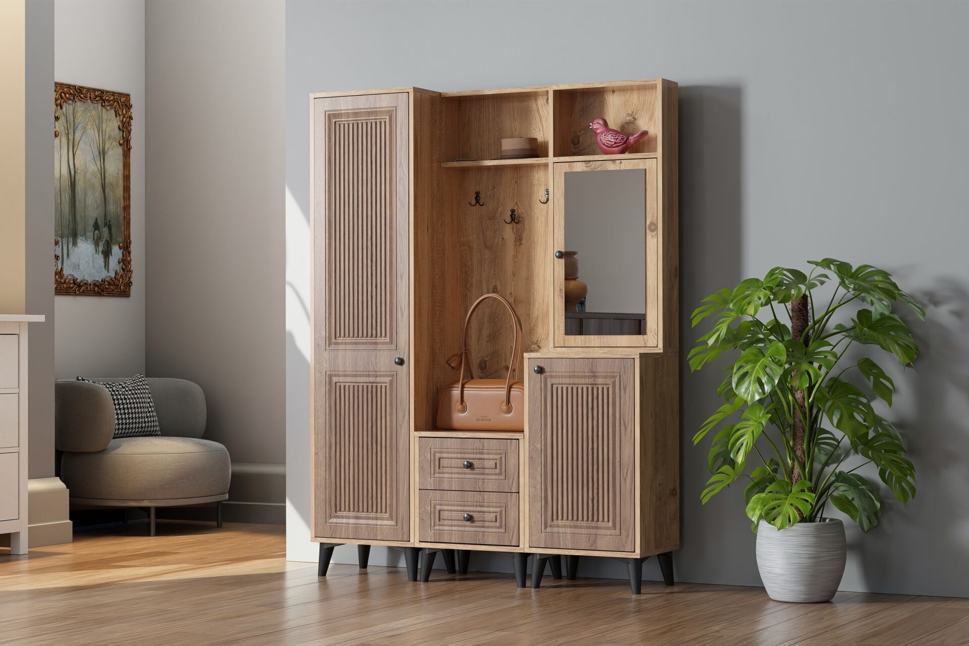 Azra Portmanto Membran - Atlantik Çam / Ceviz TN0448