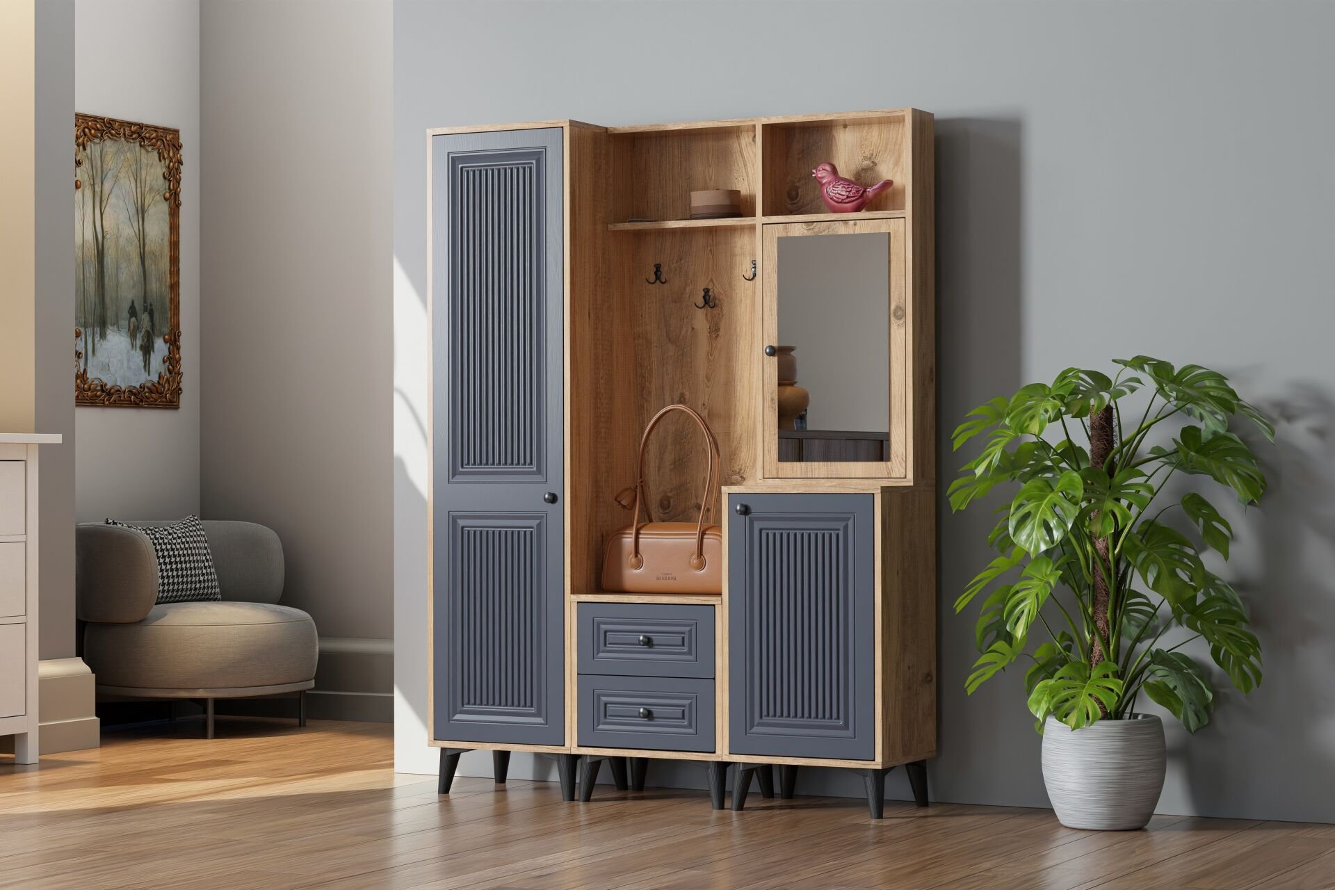 Azra Portmanto Membran - Atlantik Çam / Antrasit TN0449